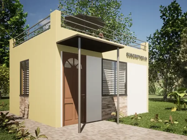 Diseño de CASA 5x5 con Terraza S#1