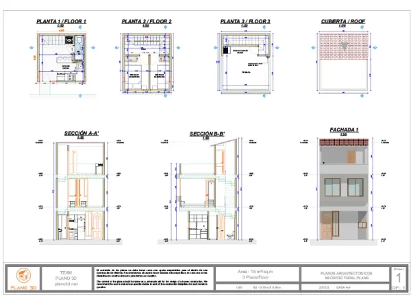 Casa Pequeña de 4x4 con 3 plantas y 2 domitorios - Imagen 5