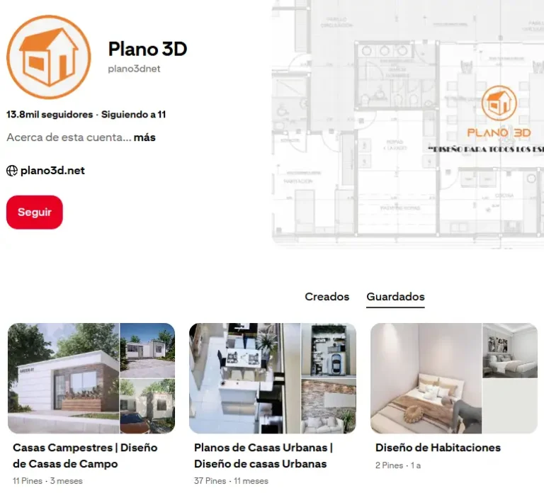 Pinterest de plano 3d en 2025